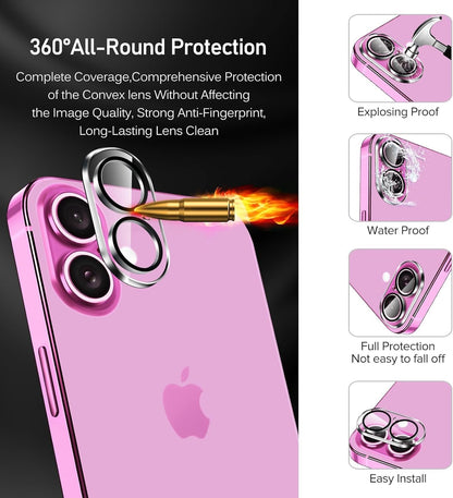 ivoler 3+3 Pack Tempered Glass for iPhone 16 Plus Screen Protector 6.7'' [3 Pack] with [3 Pack] Camera Lens Protector with [Alignment Frame], Anti-Scratch Case Friendly Transparent HD Clear Film