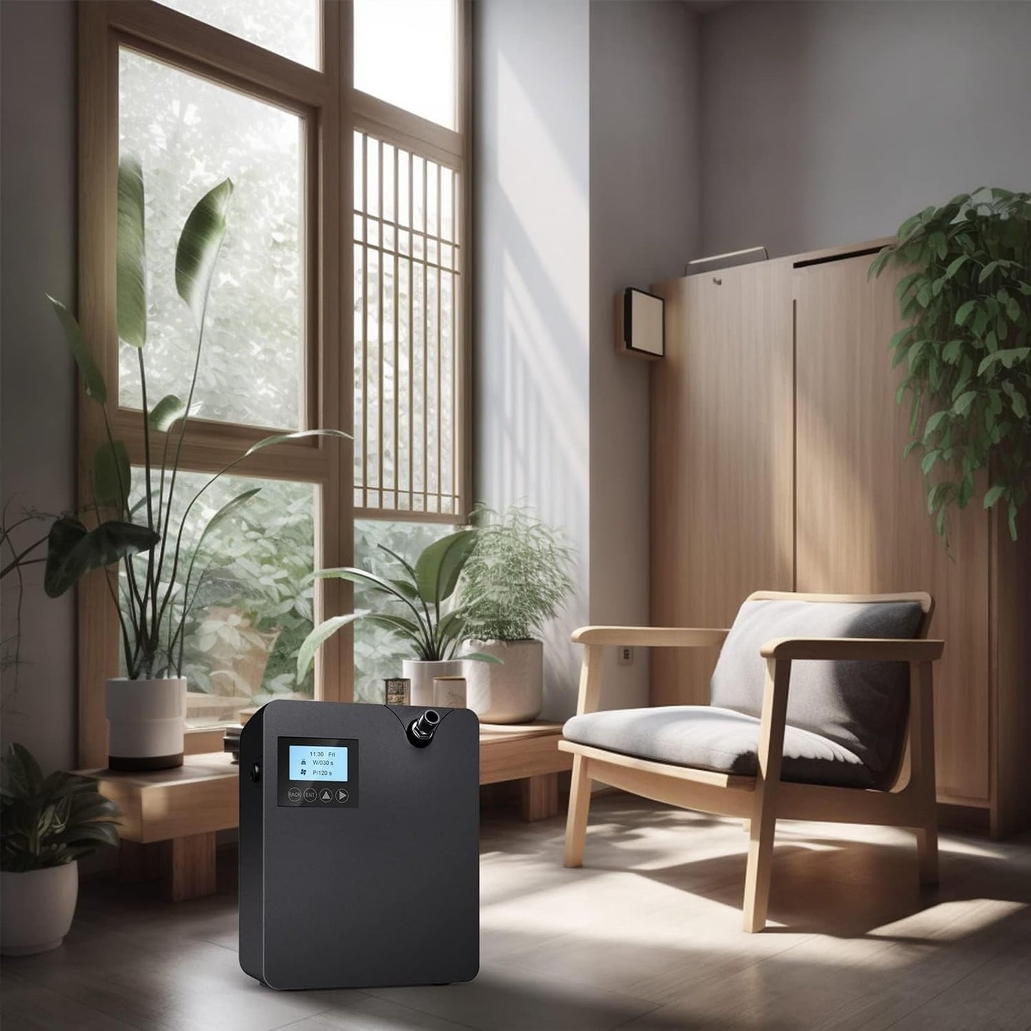 300 ML Smart Scent Air Machine for Home, Waterless Essential Oil Diffuser with Nebulizing Tech, Bluetooths & Wi-Fi Control, 2000 SQFT Coverage HVAC Scent Diffuser, for Home, Hotel, Spa White