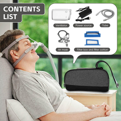 Tiny Chou CPAP Travel Bag Compatible with ResMed AirMini Machine & Accessories, Portable CPAP Equipment & Supplies Carrying Bag, Compact CPAP Organizer Storage Bag with Compartments,Black (Bag Only)