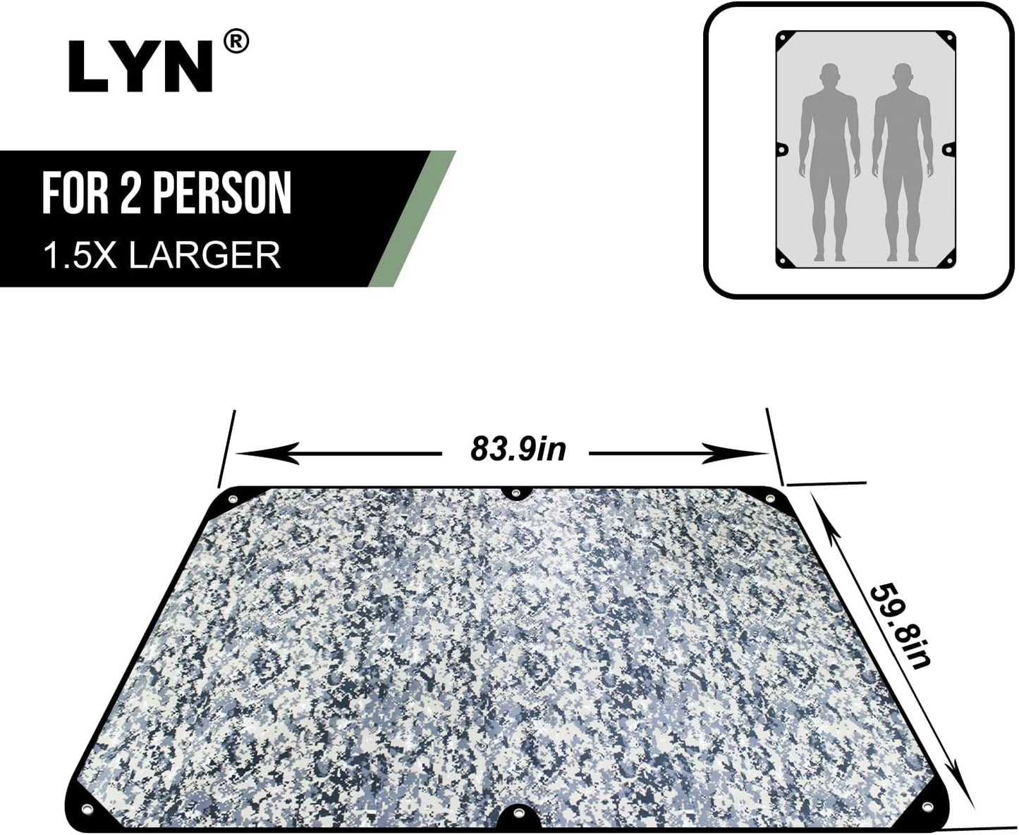 Wild Masquerade:LYN Heavy Duty Camo/Camouflage Transformative Emergency Survival Blanket/Tent-XL,Thermal Space Mylar Waterproof with Stake for Camping,Army,Tarp,Hiking,Mountaining&Survival Gear