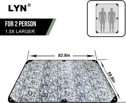 Wild Masquerade:LYN Heavy Duty Camo/Camouflage Transformative Emergency Survival Blanket/Tent-XL,Thermal Space Mylar Waterproof with Stake for Camping,Army,Tarp,Hiking,Mountaining&Survival Gear