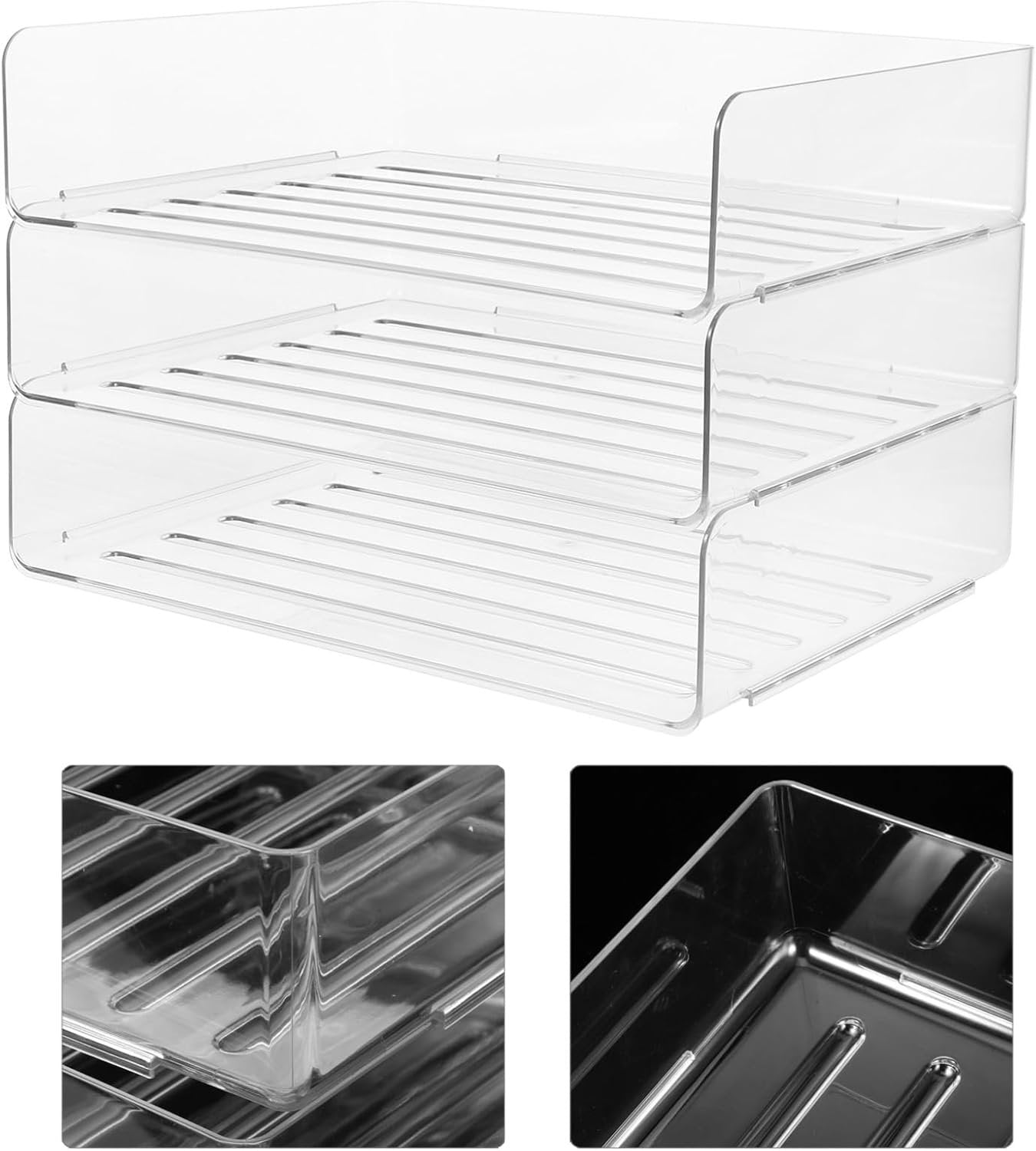 Tofficu Desk Organizer Storage Tray for Paper Pet Material Stackable Design for Efficient Workspace Organization for Office Home and School Use