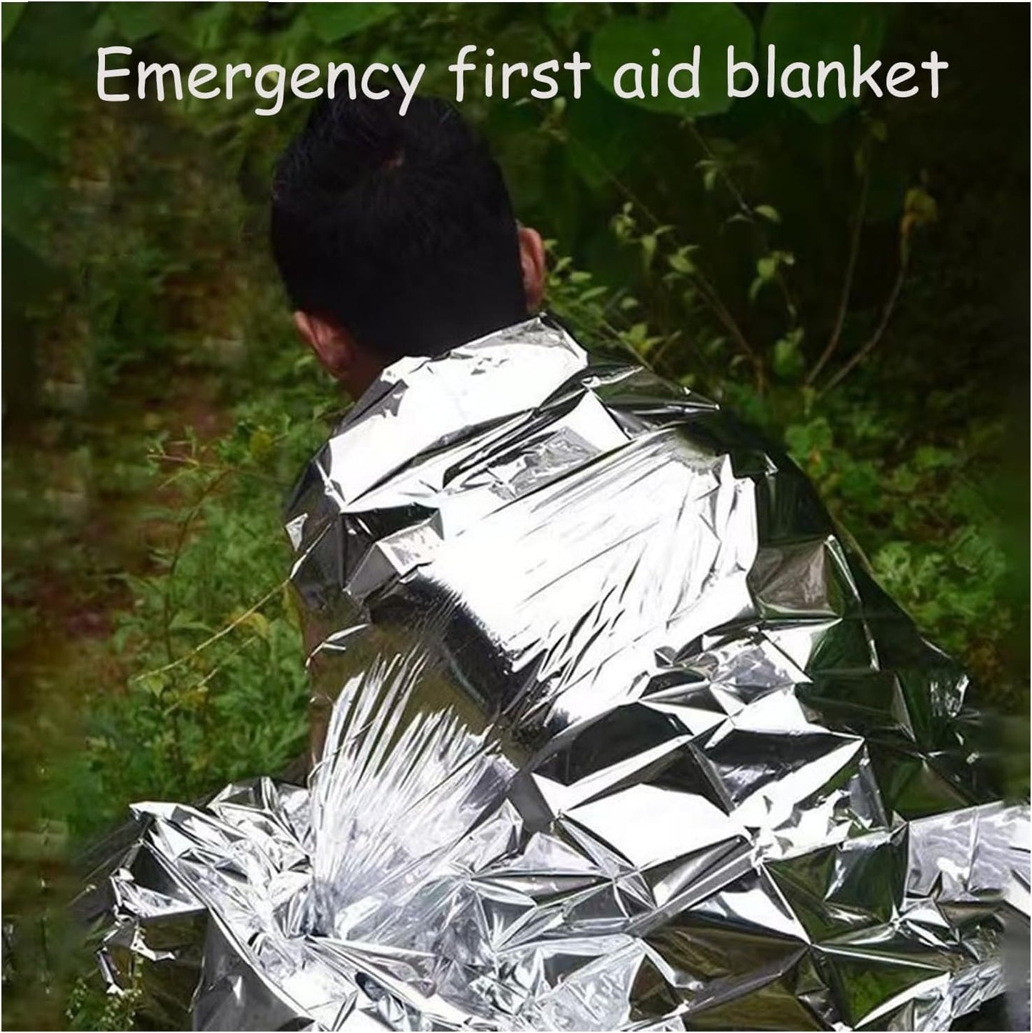 AEIMIAIDE 12pcs Emergency Space Blanket, Mylar Thermal Survival Blankets Emergency Foil Blanket for Keeping Body Warm,Ourdoor, Hiking, Camping Gear, Travelling