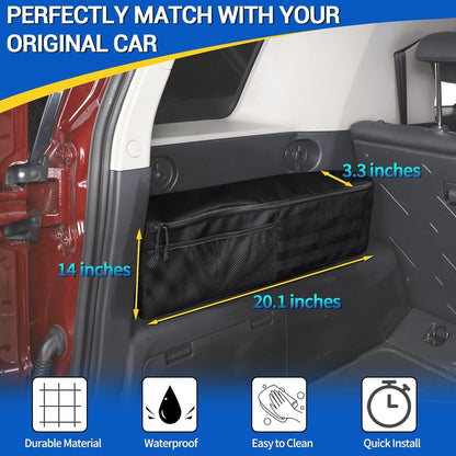Car Trunk Organizer Compatible with Toyota FJ Cruiser 2007-2021, Rear Left Storage Organizer Multi-Compartment Oxford Cloth Car Storage Bag Space Saving, 1PCS, Black