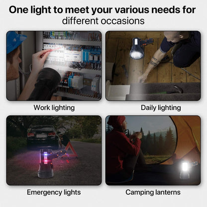 Super Bright LED Handheld Spotlight Flashlight Rechargeable 10000mAh 10000 Lumens Long Lasting Spot Light Waterproof Tactical Torch, 6 Light Modes Side Floodlight, USB Output PowerBank