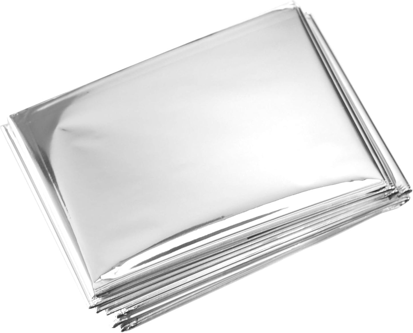 Primacare HB-10 Emergency Foil Mylar Thermal Blanket (Pack of 10), 52" Length x 84" Width, Silver
