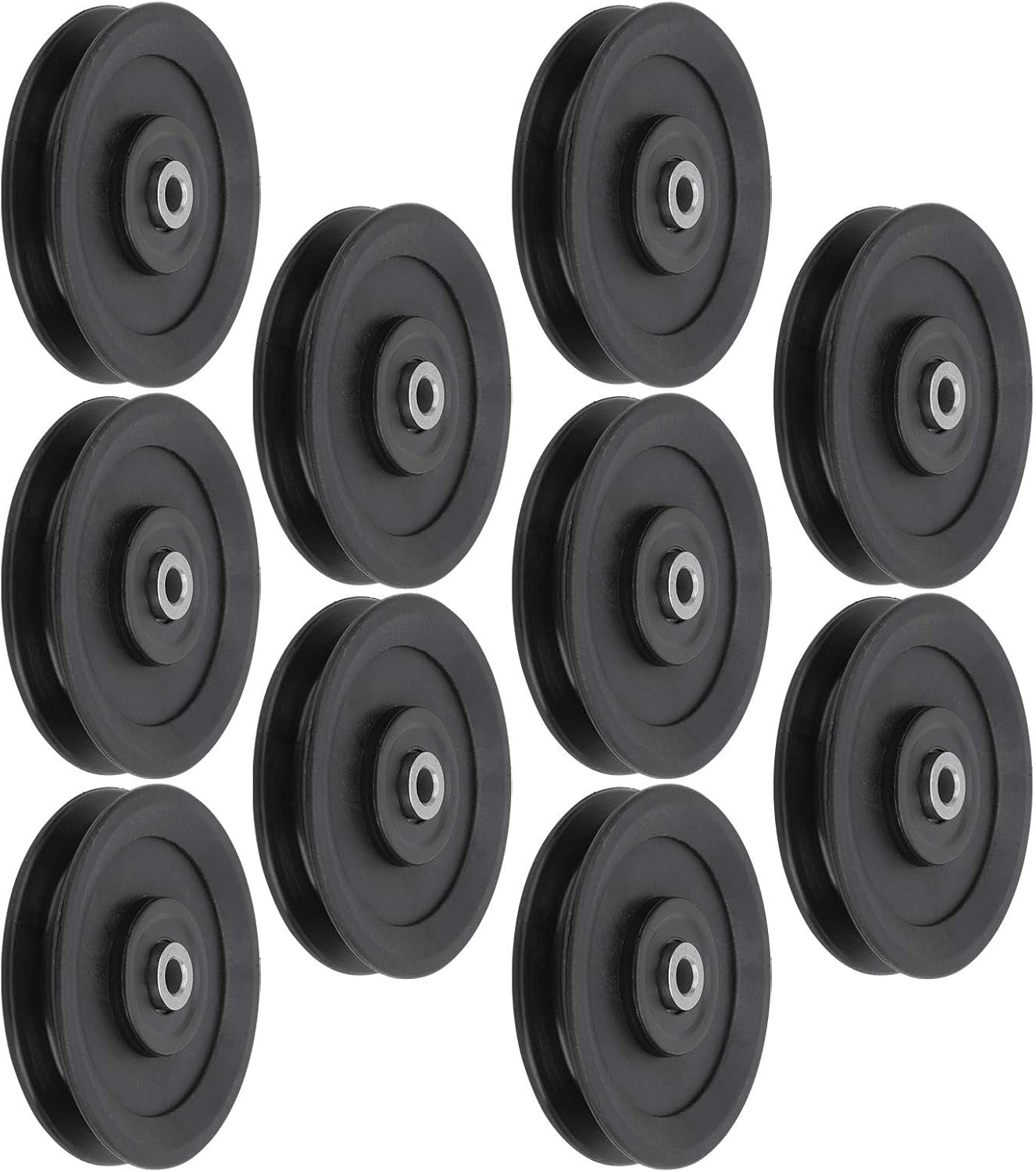 10 Pcs 115mm Nylon Bearing Pulley Wheel Replacement Home Gym Equipment Machine Attachments Exercise Strength Training Accessory Combined Fitness Supplies