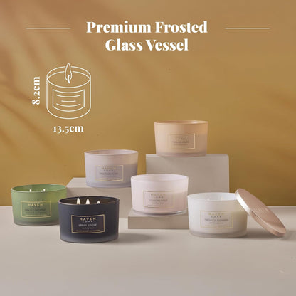 Haven Orchid & Jasmine Scented Candle in Glass Jar - Clean-Burning Soy Wax Blend with Natural Cotton Wick - Long-Lasting Aromatherapy Candle for Home Decor & Fragrance