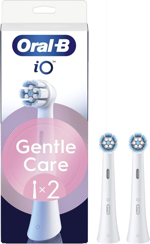 Oral-B iO Series Gentle Care White Replacement Heads Original Round Heads for Sensitive Gums 2 Heads