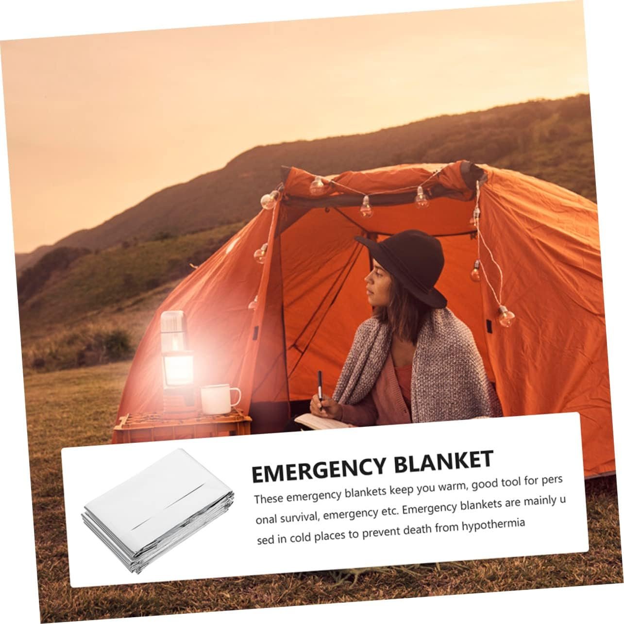 ifundom 6Pcs Emergency Survival Blanket Outdoor Rescue Thermal Blankets for Camping Hiking and Emergency Use Lightweight Reflective Material for Cold Weather Protection