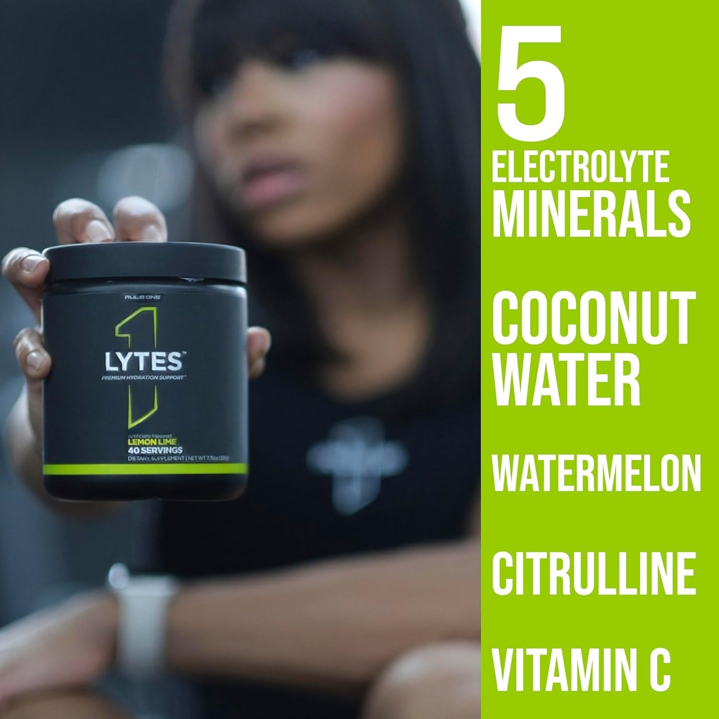 Rule1 R1 Lytes Premium Hydration Support Supplement 240 g, Blue Raspberry (40 Servings)
