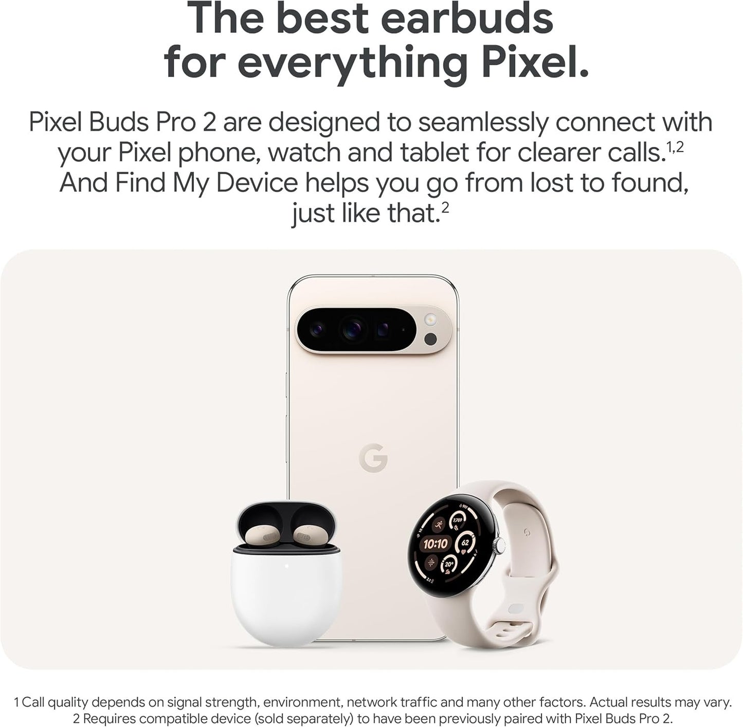 Google Pixel Buds Pro 2 - Noise Canceling Earbuds - Up to 31 Hour Battery Life with Charging Case - Bluetooth Headphones - Compatible with Android - Hazel