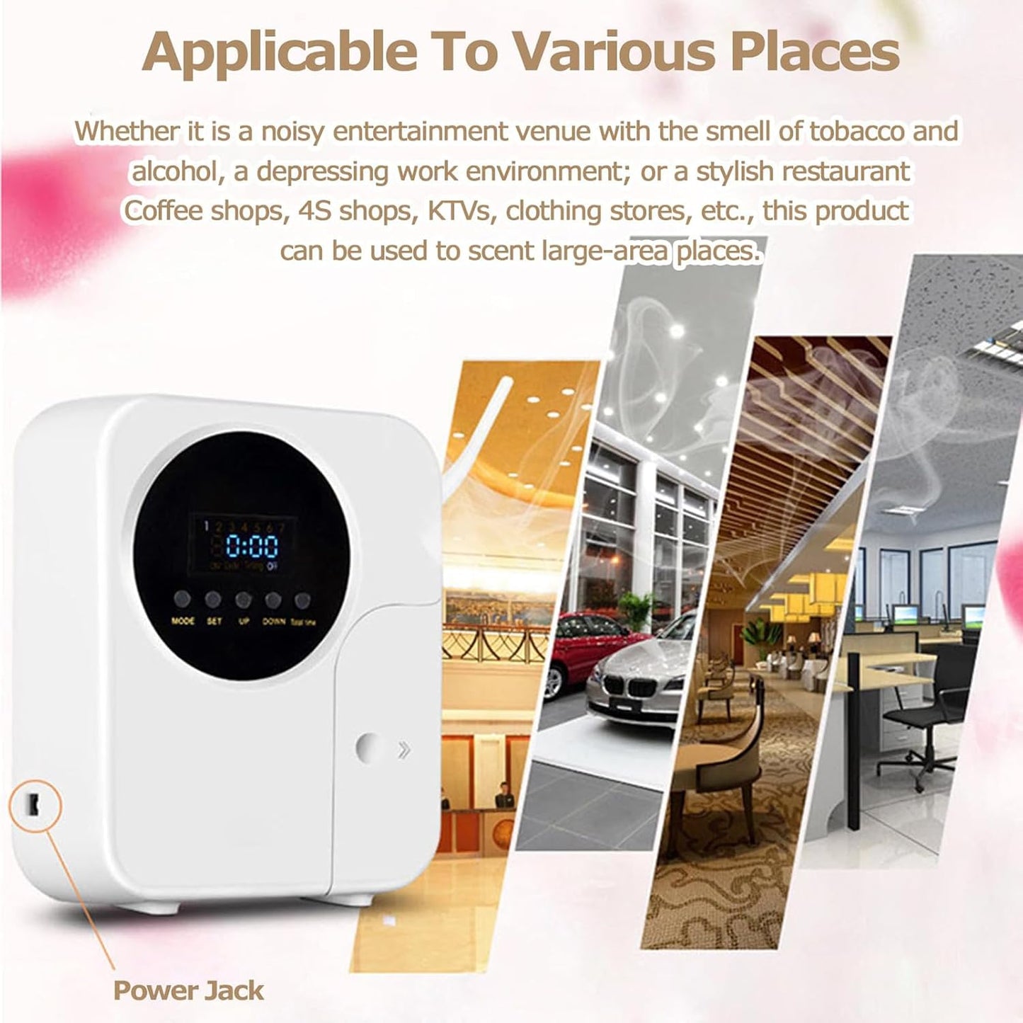 Smart Scent Air Machine, Commercial Essential Oil Diffuser with 150Ml Oil Bottle, Waterless Condensation Nebulization Wall Mounted Aromatherapy Diffuser Covering 200㎡ App Control Timing Cycle Work