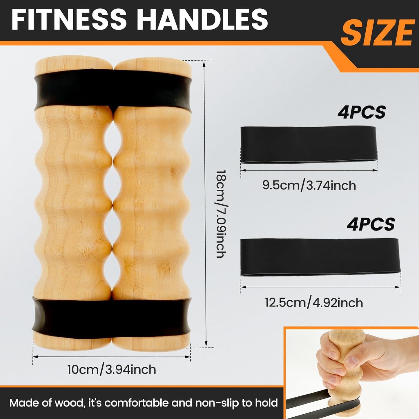 Rip Stick Upper Body Workout Equipment, Wood Exercise Rip Stick with Adjustable Resistance Band, Comfortable Anti Slip Workout Liftstick, Muscle Building Accessories for Home Gym Use