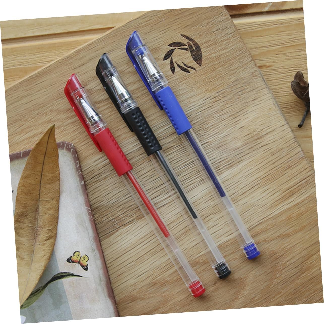 STOBOK 12pc Gel Ink Pens Set 0.5mm Fine Black Red Office School Writing Stationery Ergonomic Grip Smooth Writing Experience