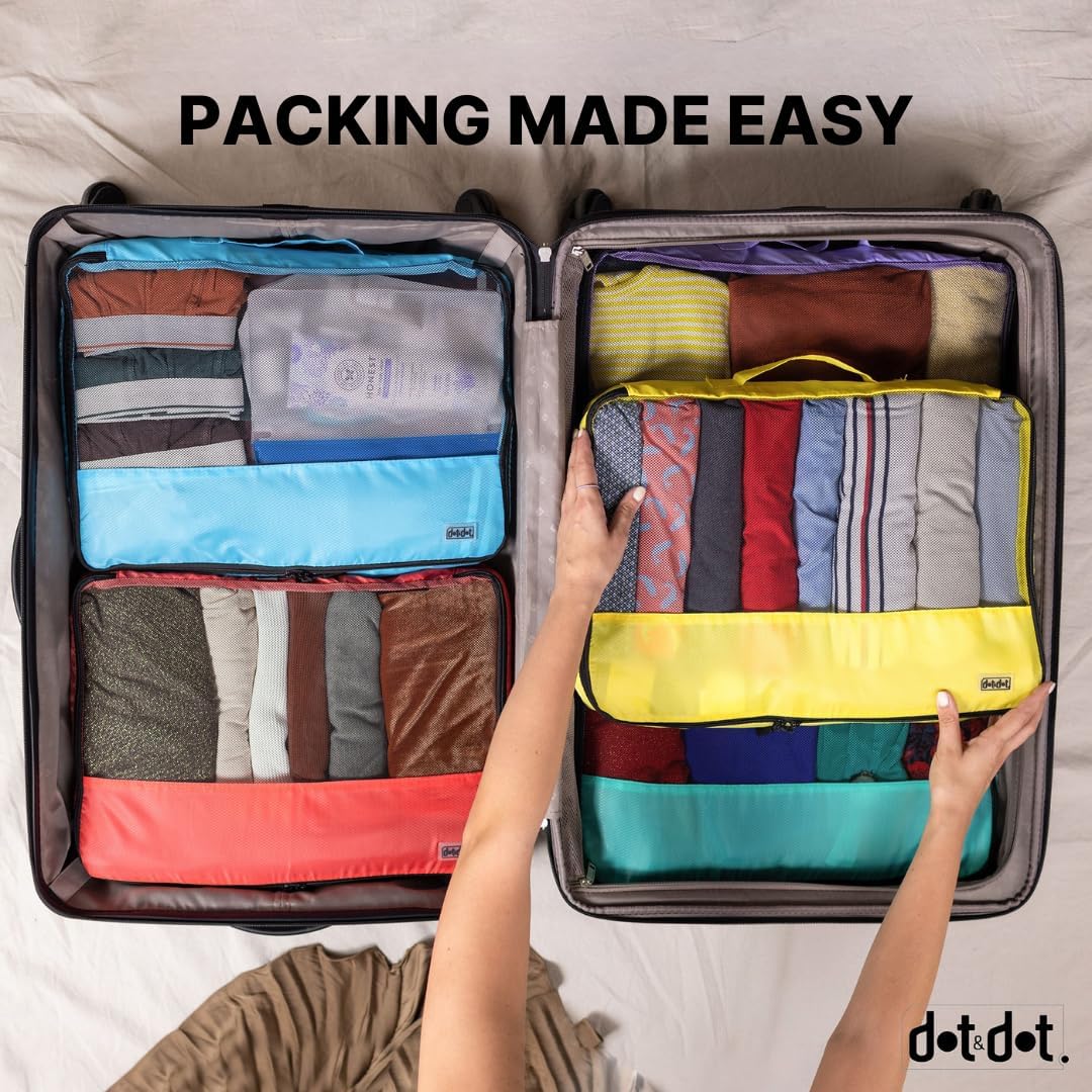 Dot&Dot Medium Packing Cubes for Travel - 4 Piece Luggage Accessories Organizers