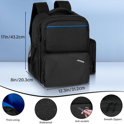 Travel Backpack Fits for PS5/PS5 Pro, Protective Carrying Case Storage Bag Compatible with Playstation 5/PSP Handheld Console/15.6'' Laptop/Gaming Accessories