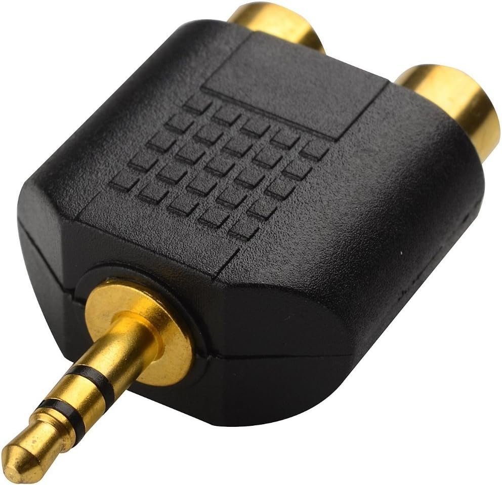 CERRXIAN LEMENG (2-Pack) Gold Plated 3.5mm Stereo to 2-RCA Male to Female Audio Splitter, Dual RCA Jack Adapter