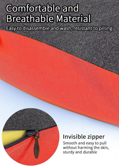 QUMOX Lumbar Support Pillow, Memory Foam Back Cushion Backrest for Car Seat, Office Chair, Computer Chair, Wheelchair and Recliner Ergonomic Design (Orangle)