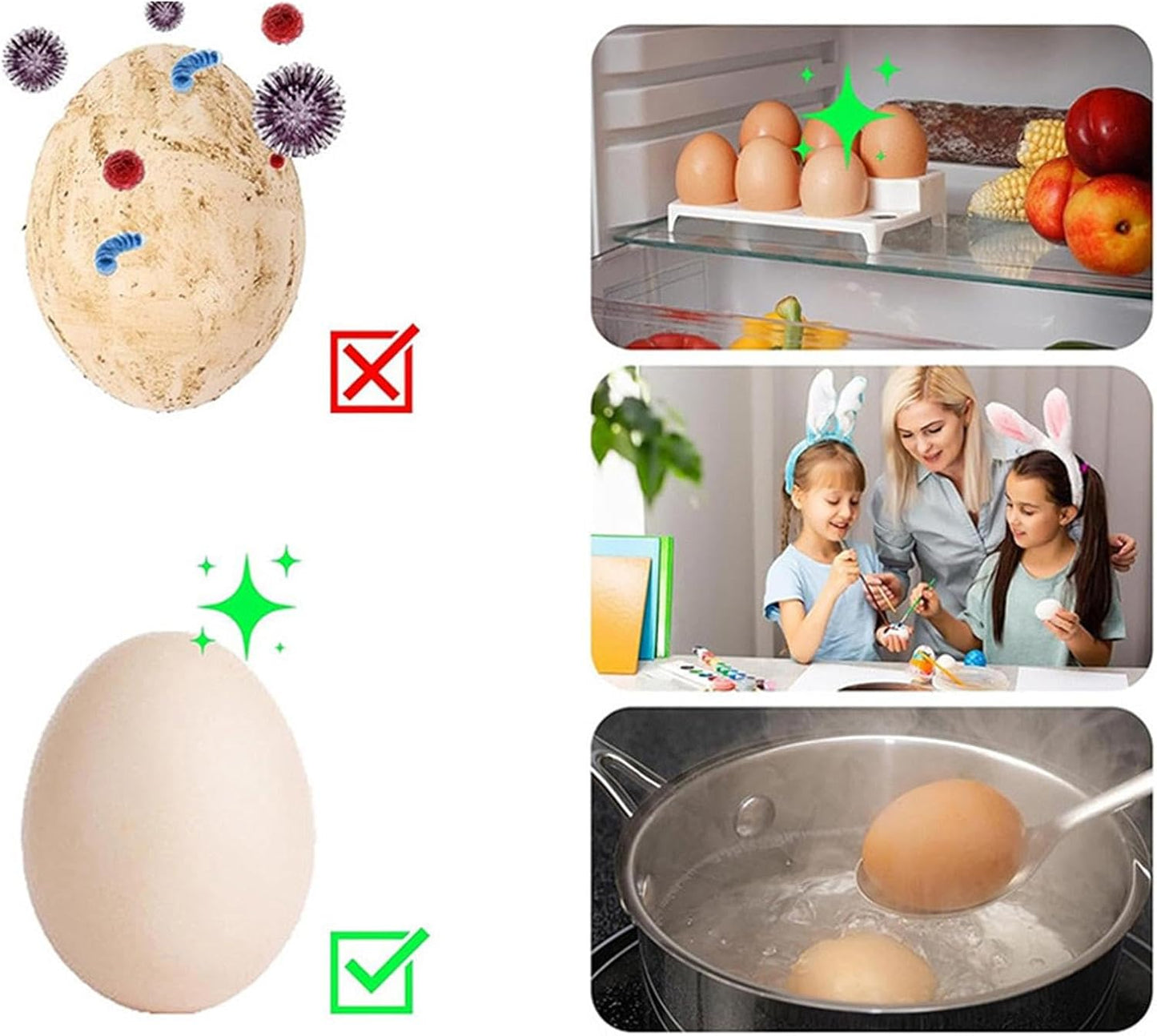 Silicone Egg Scrubber, Chicken Egg Cleaner, Reusable Brush, Soft Bristles for Gentle Scrubbing, Easy to Clean, Sturdy, Multi-Purpose for Eggs, Tomatoes, Potatoes, Kitchen Essential