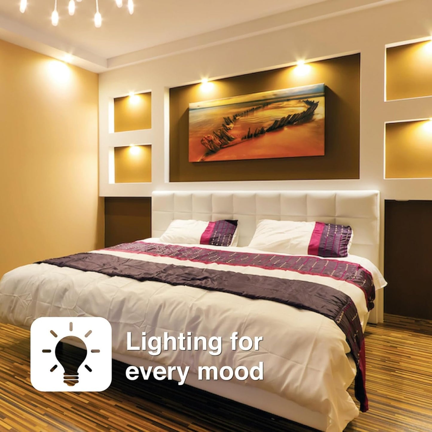 Laser 10W B22 Smart Bulb, 1000 Lumens, Adjustable White LED Light for Home DÃ©cor, Mood Night Light - Wi-Fi App & Voice Control, Compatible with Alexa, Amazon Echo, Google Assistant, No Hub Required