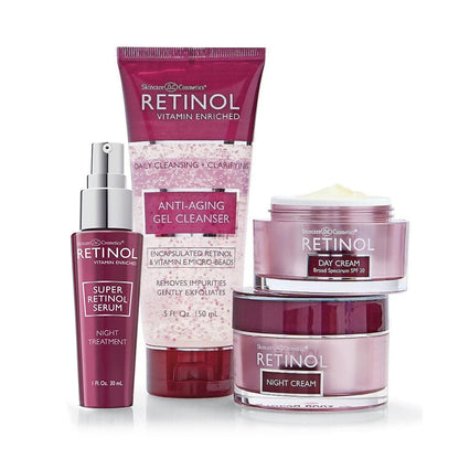 Retinol Anti-Aging Cleansing Towelettes – All-in-One Cleanser, Toner & Makeup Remover in a Convenient Pre-Moistened Wipe – On-The-Go Exfoliating, Toning & Hydrating Leaves Skin Clean, Fresh & Refined