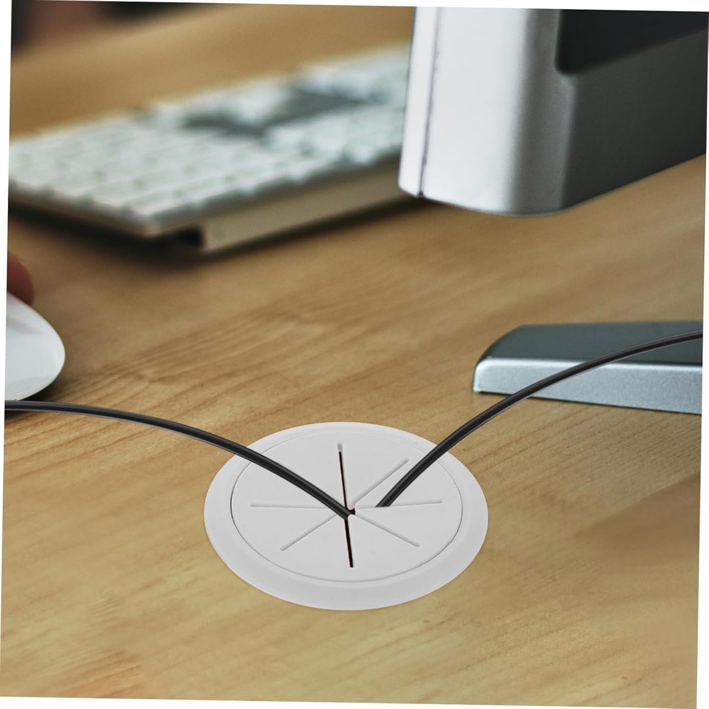 Veemoon 4Pcs Desktop Cable Hole Cover Grommet for Wire Management Durable Cord Hole Plug for Office and Home Desks Sleek Design for Neat Workspace Organization