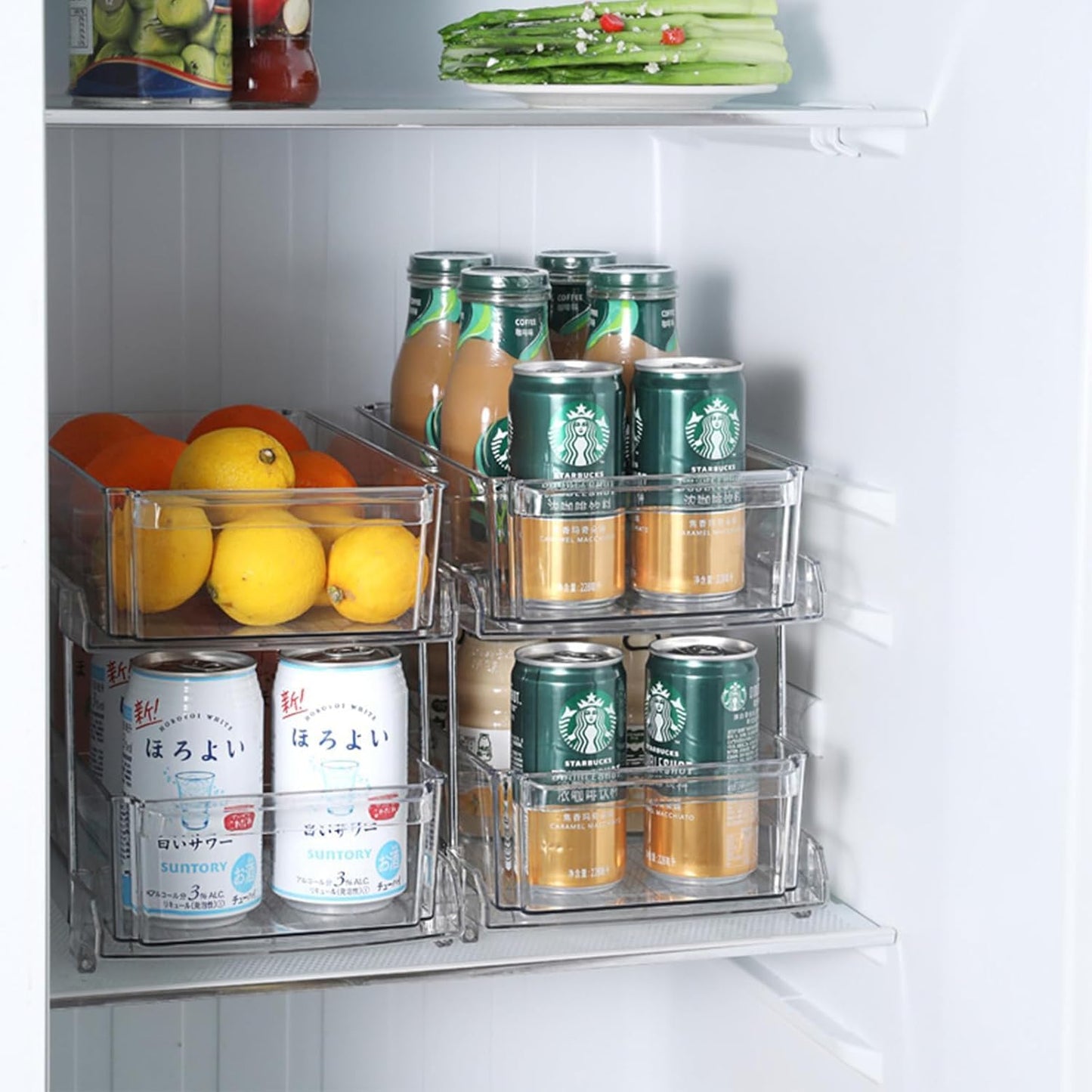 2 Sets of 2 Tier Clear Organizer with Dividers, Bathroom Organizers and Storage, Pull Out Under Sink Organizer, Closet Organizers and Storage, Kitchen Organizers and Storage