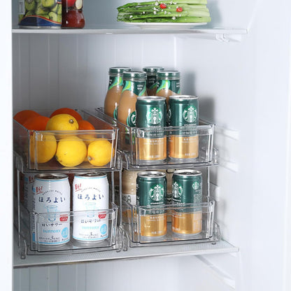 2 Sets of 2 Tier Clear Organizer with Dividers, Bathroom Organizers and Storage, Pull Out Under Sink Organizer, Closet Organizers and Storage, Kitchen Organizers and Storage