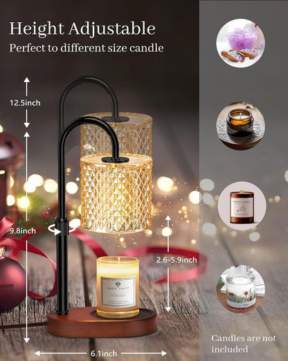 Lukasa Candle Warmer Lamp，Ideal Gifts for Mom，with Timer & Dimmer, Adjustable Height, 2 Bulbs,Candle Lamp Warmer,Fits All Candle Sizes - Ideal Gifts for Women, Mothers Day Gifts, Home Vintage Decor