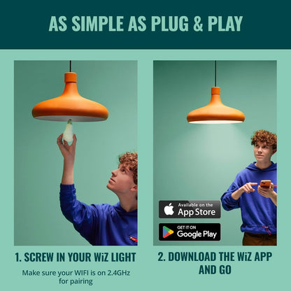 WiZ Connected 60W A19 LED Smart Light Bulbs - Connects to Your Wi-Fi - E26 Smart Bulb - Control with Voice or App + Activate with Motion - Matter Compatible - 3 Pack