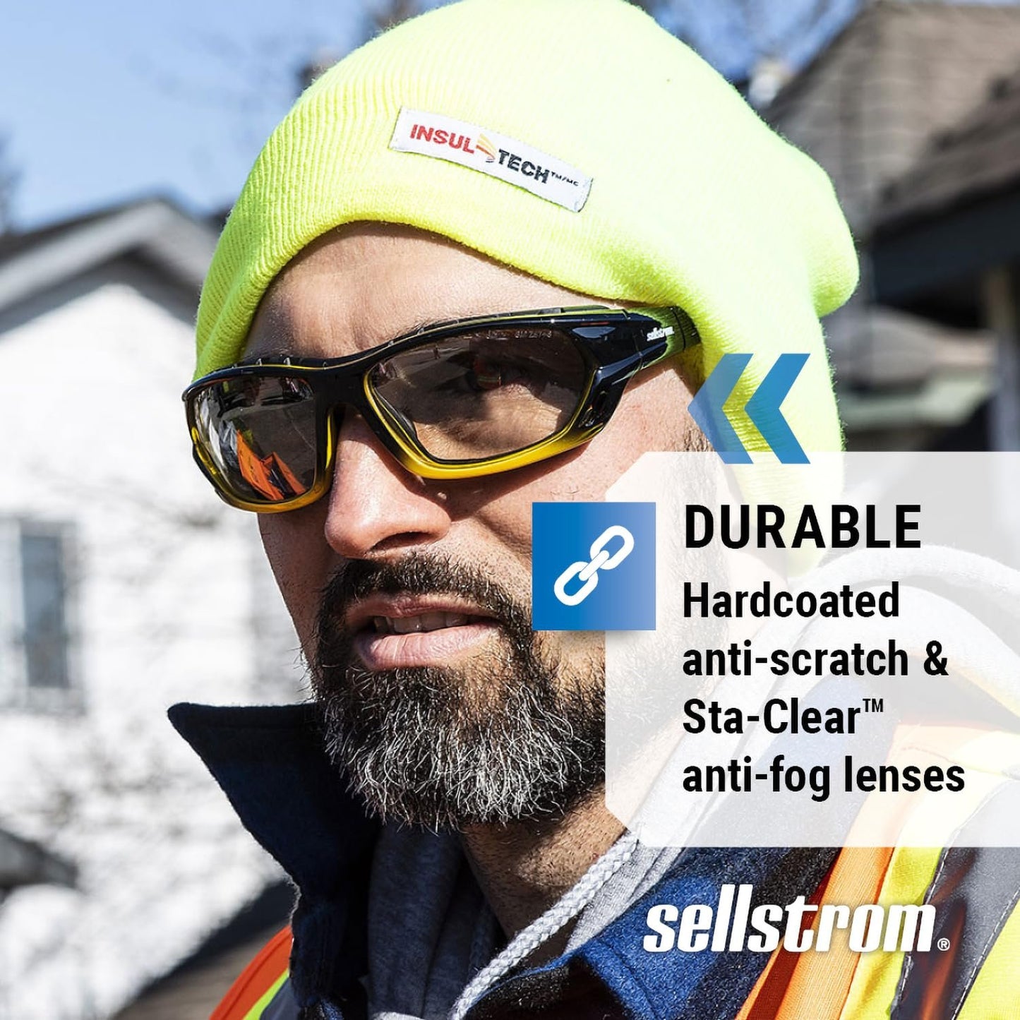 Sellstrom S70002 XPS530 Safety Glasses-Indoor/Outdoor Hard Coat Yellow and Black Standard