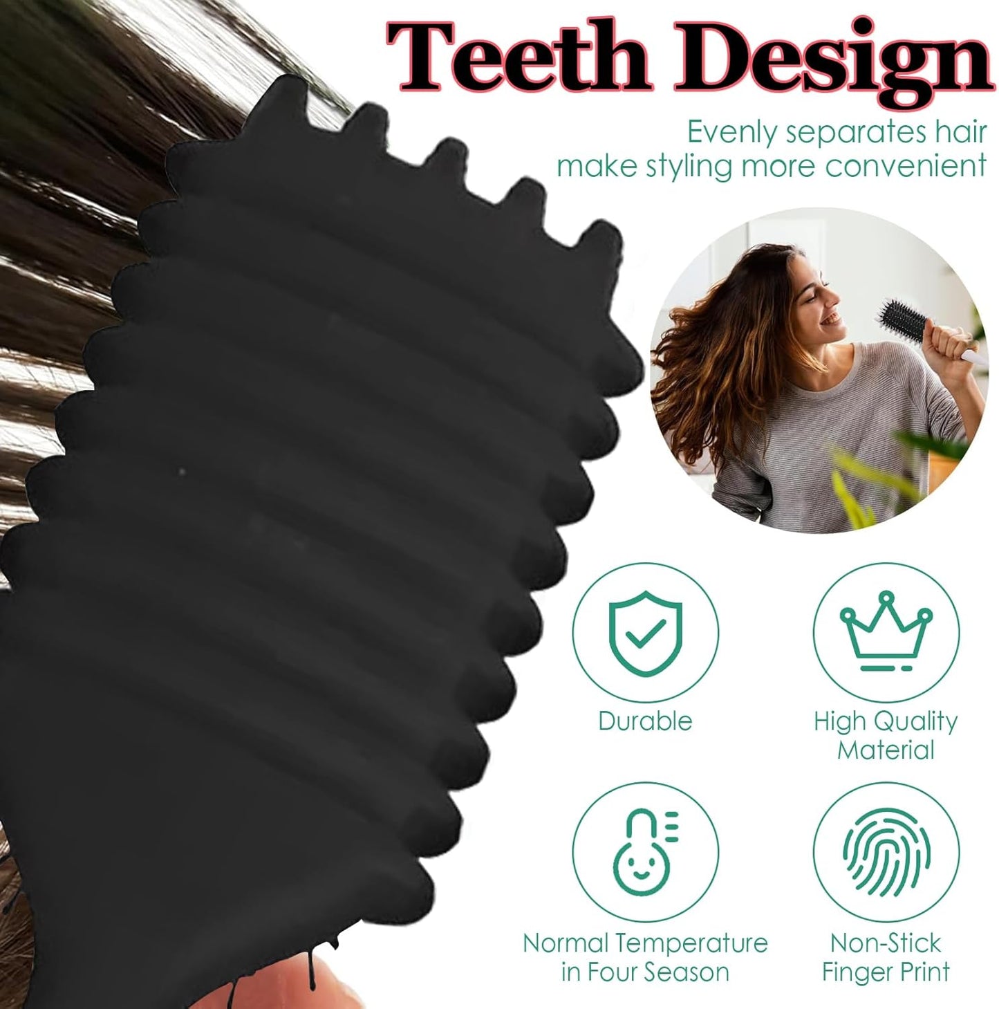 Black Detangling Brush for Curly Hair - Styling Brush for Curly, Wavy, Thick & Frizzy Hair - Gentle on Scalp, Reduces Breakage & Frizz - Perfect for Men, Women
