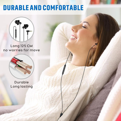 Hearprotek Sleep Earbuds, Lightweight Soft Noise Reduction Ear Buds Wired with Mic and Volume Control, 3.5mm Tangle Free Sleep Headphones for Side Sleepers, Snoring, Air Travel, Meditation, Relaxation