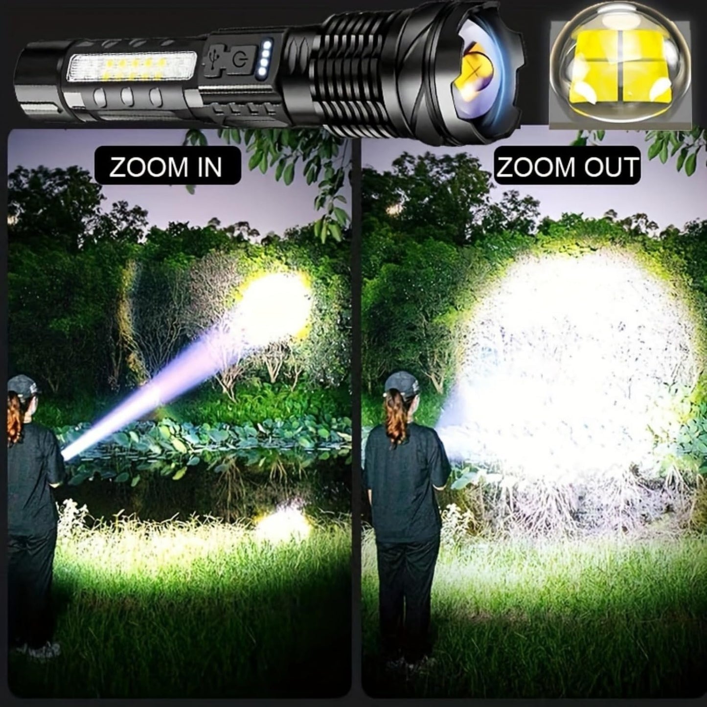 BEOWUI Suptruck Voltguard X95 Tactical Flashlight, 2 High Lumen Flashlights with 7 Light Modes, Ipx6 Waterproof, Strobe, 18650 Battery Powered, Must Have for Camping 2025 (2
