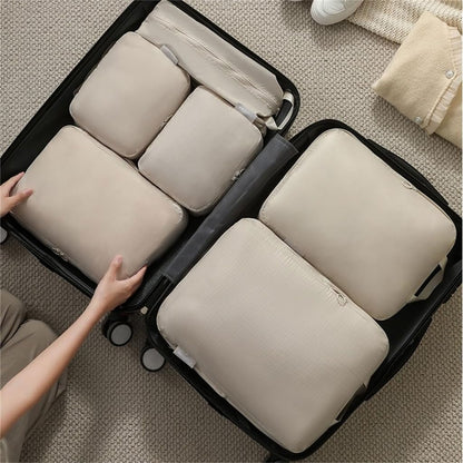 Vdaxvme 6Pcs Convenient Luggage Organizers Set Practical Nylon Packing Cubes Bags Efficient Luggage Organization Pouches