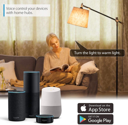 Smart Light Bulb 2 Pack, LVWIT A19 Smart LED, Work with Alexa, Google Assistant, Smart Life App, Tuya App, 8.5W (60W Replacement), 2700K-6500K, E26 RGB Color Changing Bulb, No Hub Required