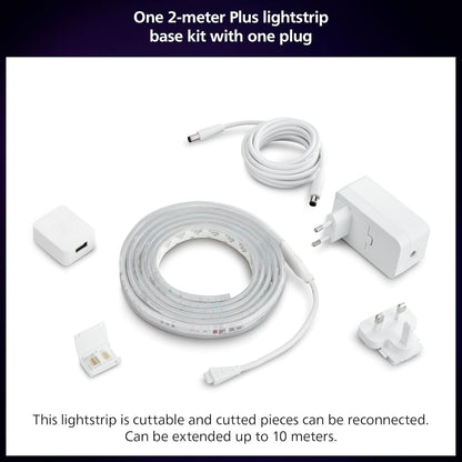 Philips Hue White & Colour Ambiance Lightstrip Plus V4 Extension, 3ft/1m (No Plug), LED Strip Lights, Colour Changing, Bluetooth & Zigbee Compatible, Voice Activated with Alexa, Music Sync