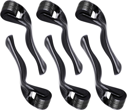 Titanium 0.25mm Microneedle Roller for Face & Body - Advanced Beard & Hair Growth Tool, Household Facial Beauty Roller, Perfect Skin Care Solution for Home & Salon Use (6 PCS Black)