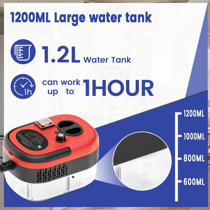 2500w handheld high-temperature pressurized steam cleaner,Portable Car Steamer For Auto Detailing，Steam Cleaner For Home,Steam Cleaning Machine For Furniture,Kitchen,Grout,Floor,Tile (Red)
