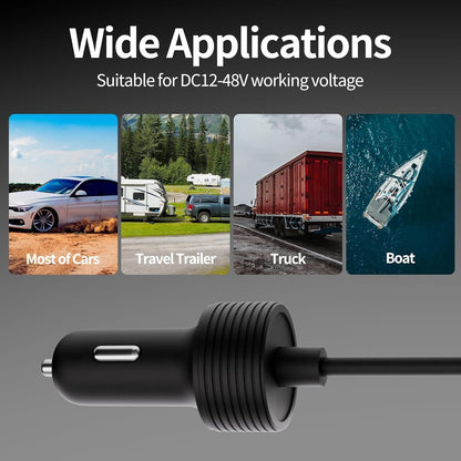 for Starlink Mini Power Cable Direct to Cigarette Adapter, for 3M/12V-48V Car Power Cable for Starlink Mini DC Male to Cigarette Lighter