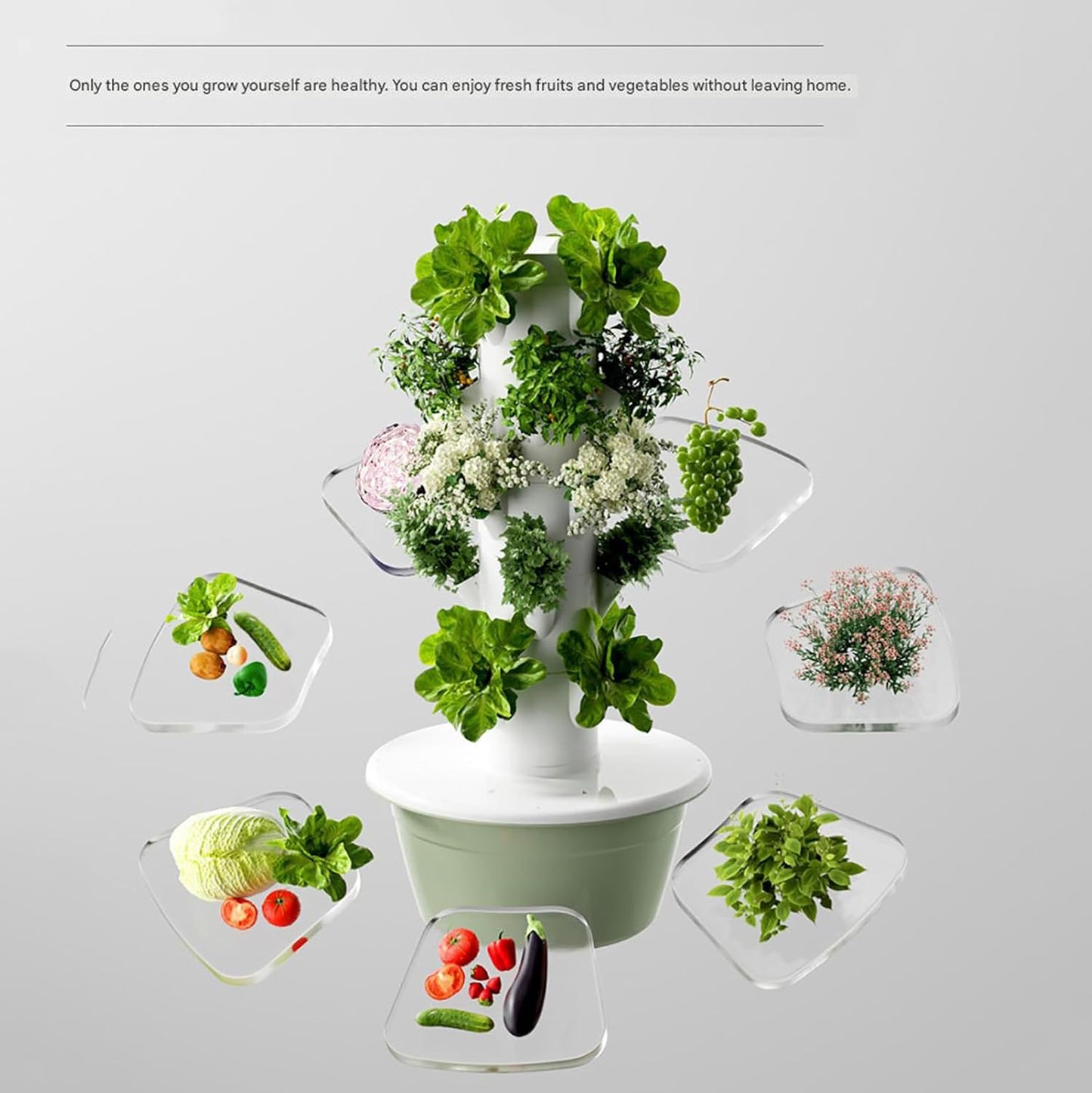 FXNFXLA Sistema di Coltivazione idroponica a Torre, 5/7/9 Strati, Giardino Verticale Intelligente, Torre aeroponica per Frutta e Verdura, con Serbatoio d'Acqua da 30 Litri