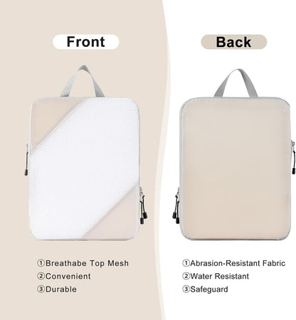DIMJ Travel Suitcase Organizer, Travel Set Useful Accessories Organizer for Suitcases Travel Kit, Beige-Compression