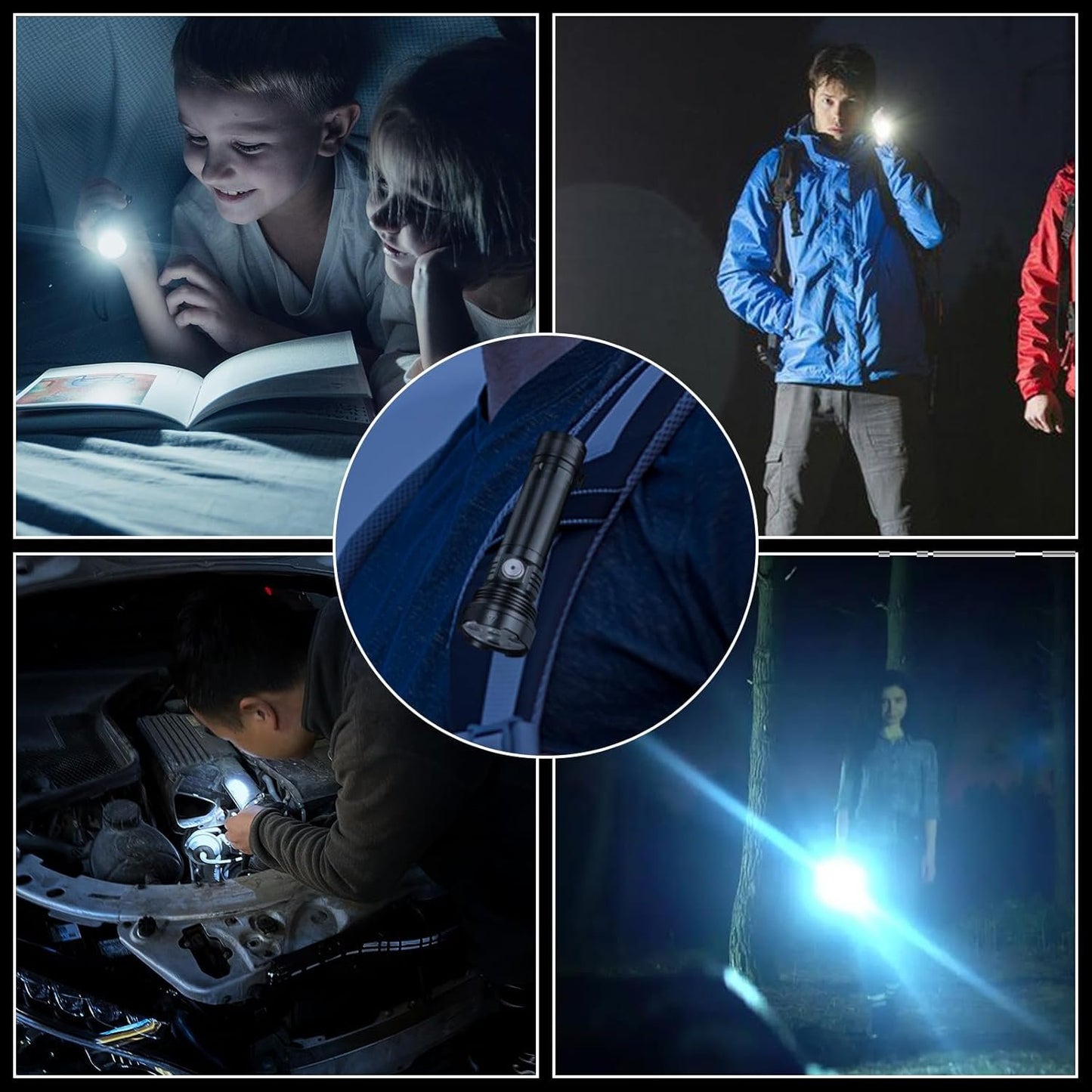 NGOKPYD ET28 Small Multicolor Tactical Flashlight with 365 nm UV Black Light White Red Blue Green,2000 Lumens IP67 Waterproof 2000 mAh, Mini RGB Colored Flashlights Multi-Color Changing Flash Light