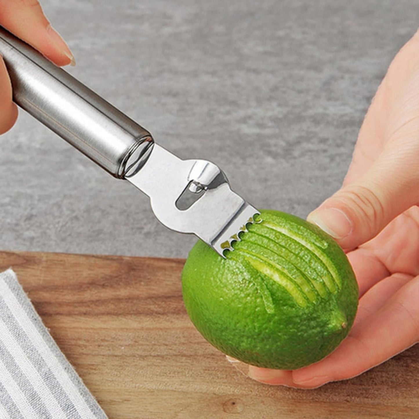Lemon Peeler, Stainless Steel Lemon Peeler, Lemon Peeler, Kitchen Tool for Cocktails, Lime and Oranges, Kitchen Gadgets (Silver 1)