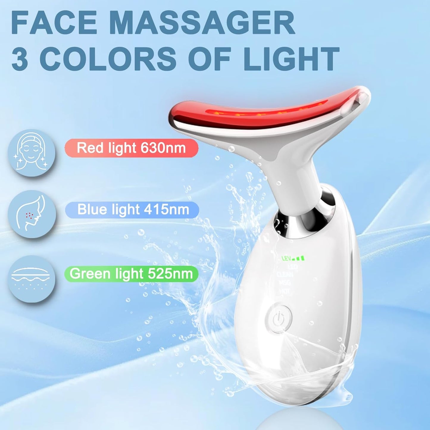 Facial and Neck Massage,3-in-1 Face Sculpting Tool,Facial Beauty Device for Skin Care (White)