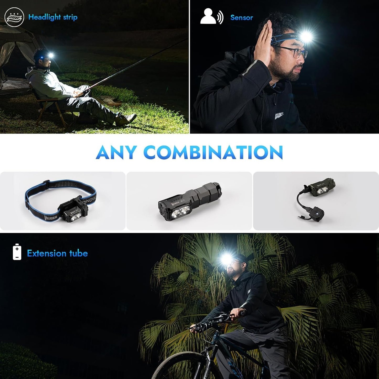 WUBEN E7 1800 Lumen Rechargeable Mini Flashlight with Magnet - Super Bright 6 Modes EDC Flashlight, Type-C Rechargeable LED; IP68 Pocket Flashlight for Headlamp Use, Rescue, Camping