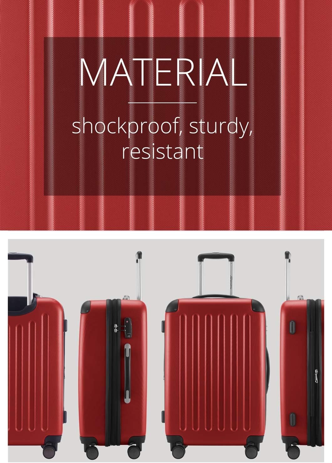 HAUPTSTADTKOFFER - SPREE - Hard Suitcase, Expandable Suitcase, Luggage with 4 Double Wheels, TSA, Aqua Green, Suitcase