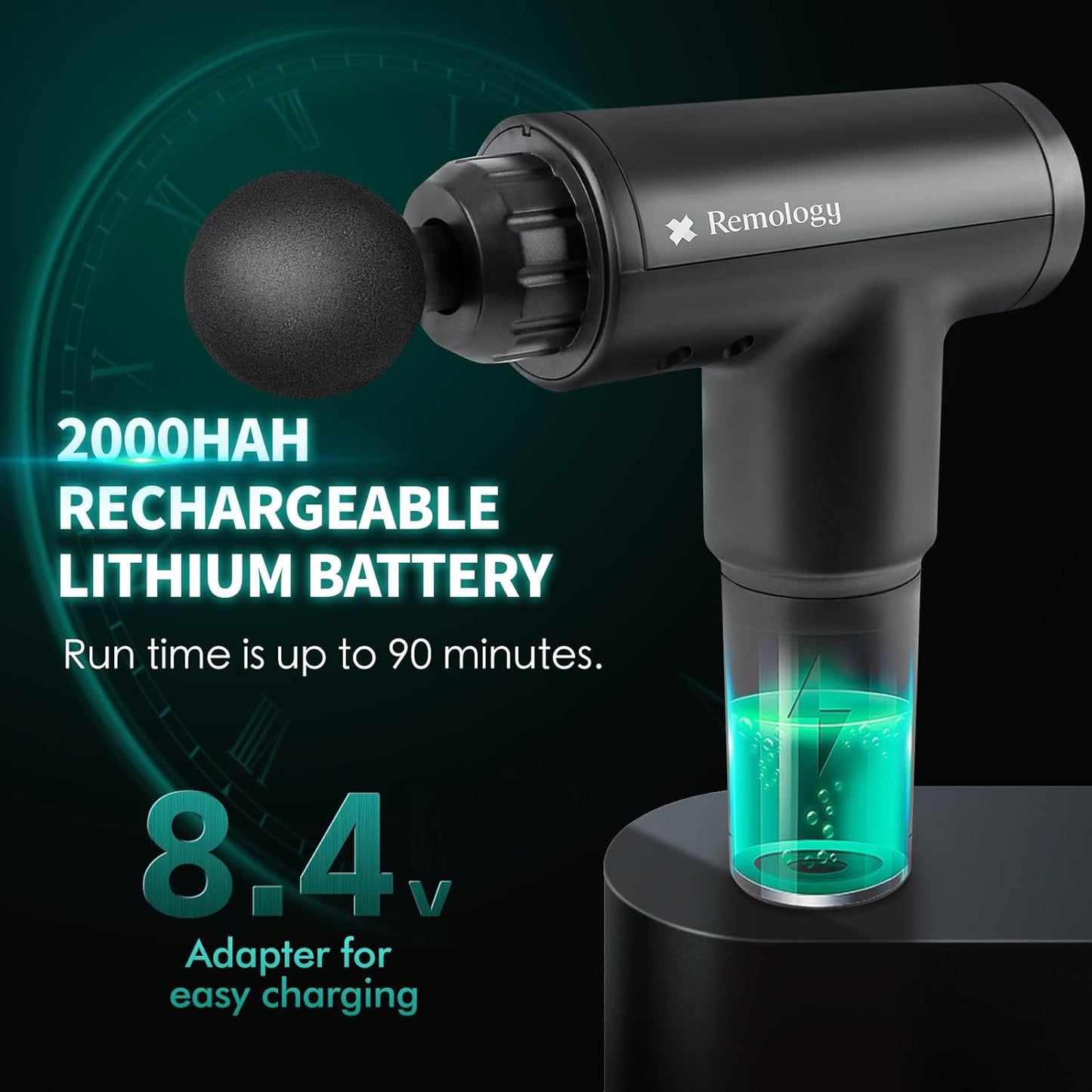 Remology Impact Therapy Massage Gun for Pain Relax – 6-Speed Muscle Massager, Percussion Massage Tool with 4 Heads, Rechargeable Vibrating Massage Gun