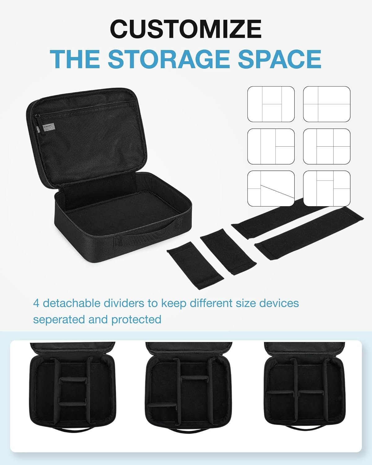 Bagsmart Electronic Organizer, Large Double Layer Cable Bag, Travel Organizer Bag, Electronics Accessories Storage Cases for iPad,Cables, Chargers, Hard Drive, Game Cards